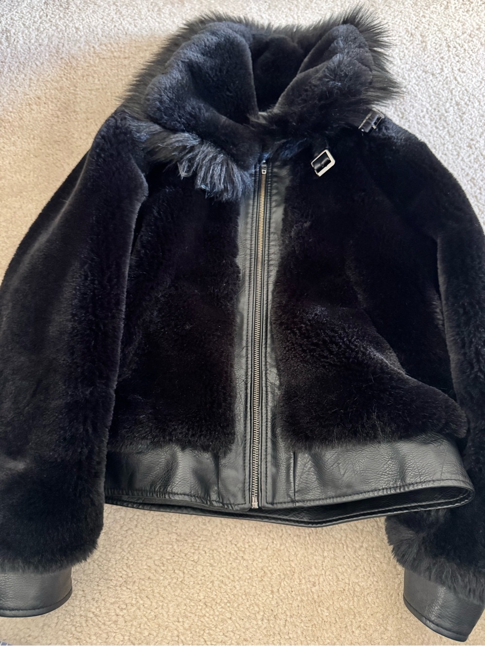 Blank NYC Black Jacket with Deep Wine Lining